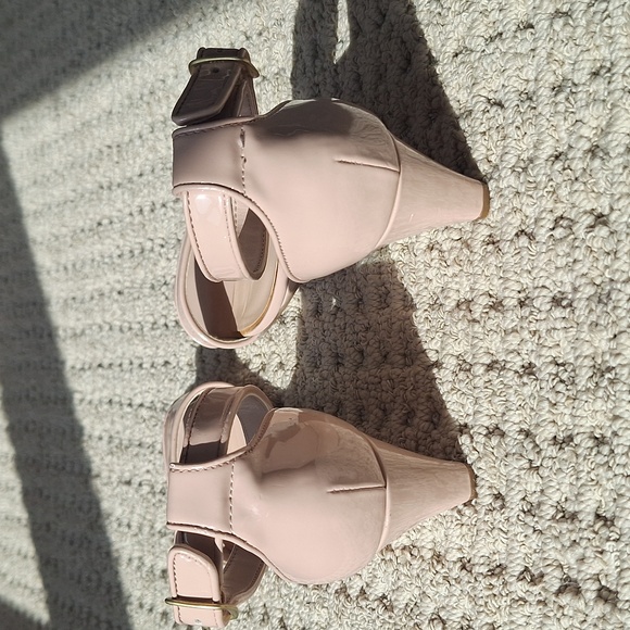 BP Ankle Strap Open Toe Nude Heels  7 - Picture 4 of 7